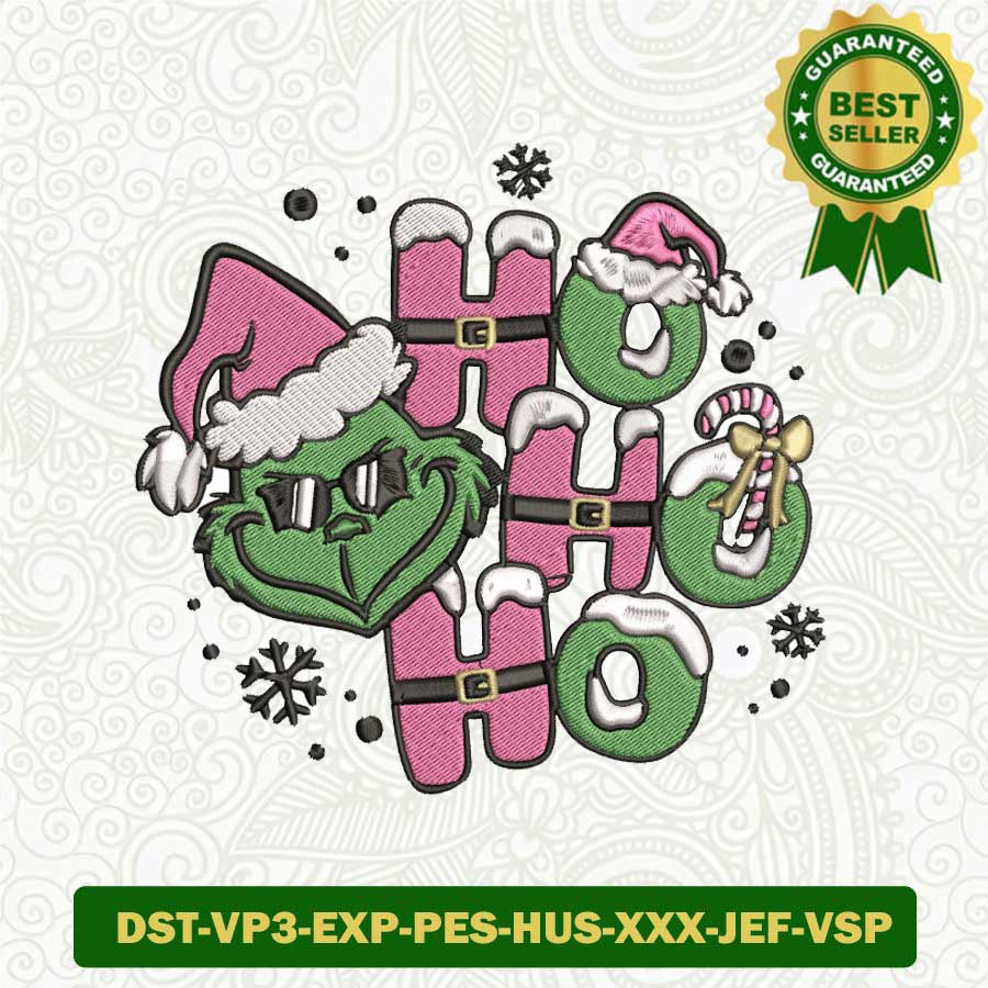 Ho Ho Ho Grinch Christmas Embroidery Designs