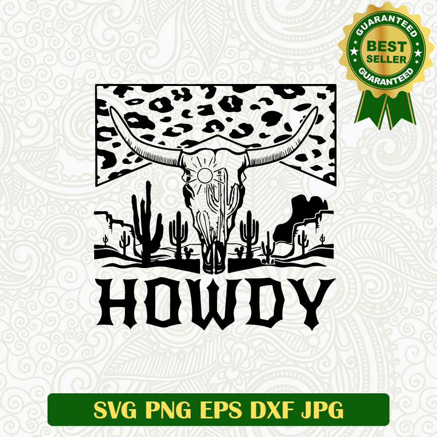 Howdy Cowboy Skull SVG cut file, Cowboy Western Skull SVG PNG – Lightberty