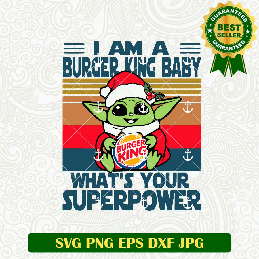 I Am A Burger King Baby Yoda Christmas SVG