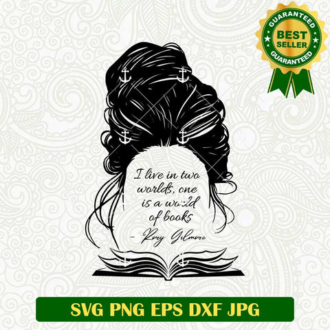 I Live In Two Worlds One is A World Of Books SVG