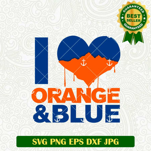 I Love Orange And Blue SVG