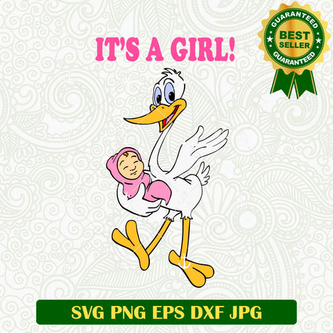 It's A Girl Stork SVG