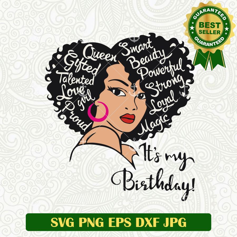 It's My Birthday Black Afro Woman SVG