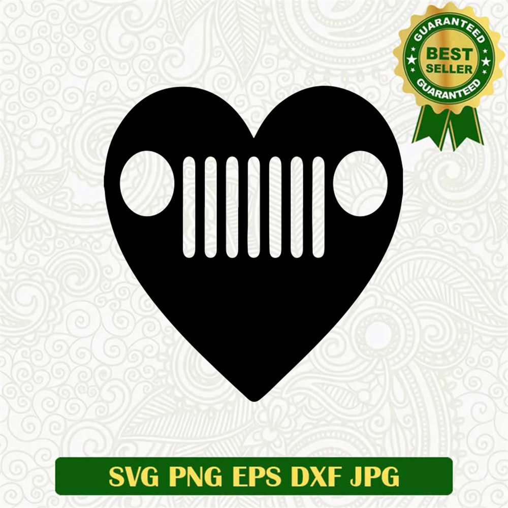 Jeep Heart SVG, Jeep Grille SVG, Heart SVG – Lightberty