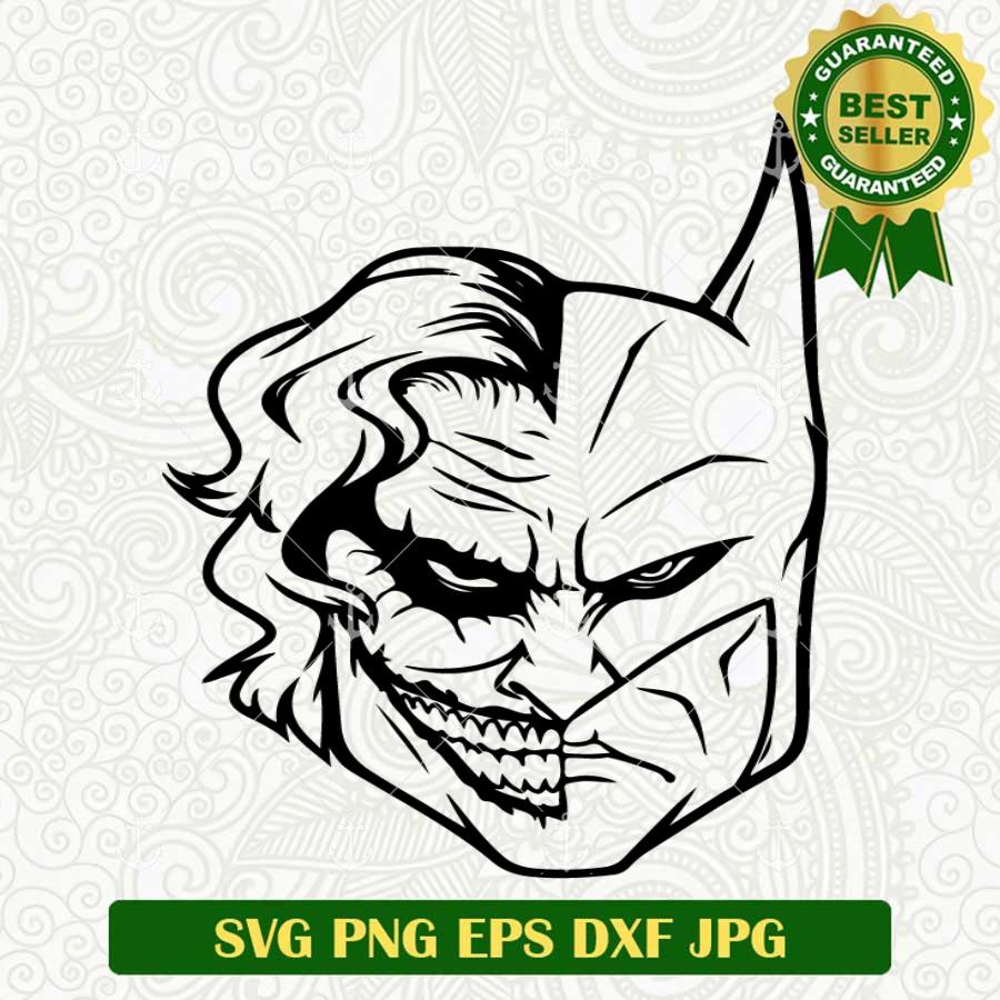 Joker And Batman Half face SVG