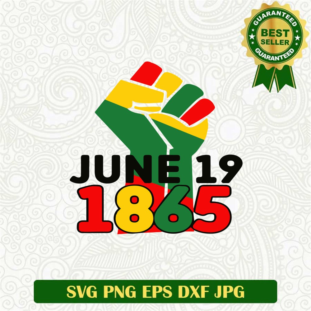 Juneteenth 1865 Hand Up Svg