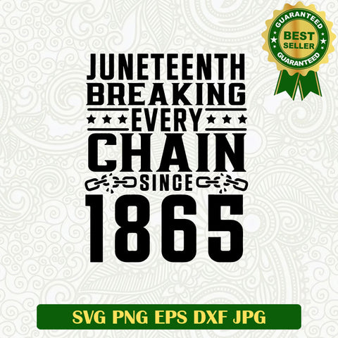 Juneteenth Breaking every chain since 1865 SVG, Juneteenth Black History SVG PNG