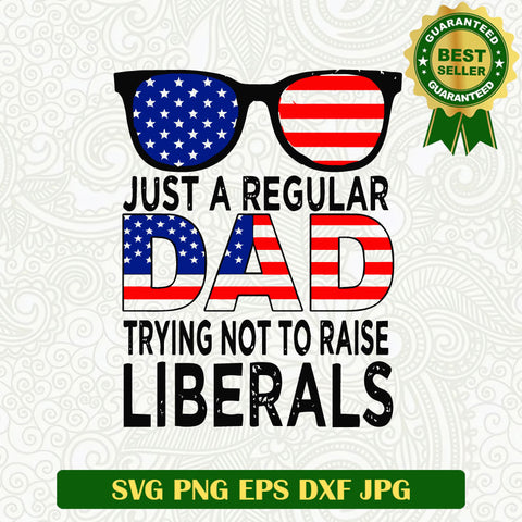 Just A Regular Dad Trying Not to Raise Liberals SVG, Dad Vintage SVG, Father's Day SVG