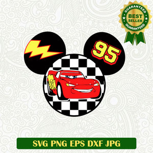 Lightning McQueen Mickey Head SVG, Disney Cars SVG PNG
