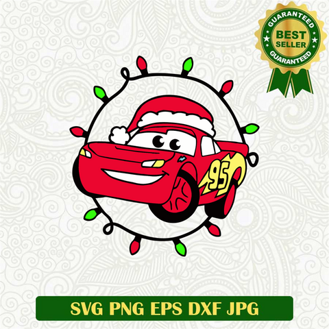 Lightning Mcqueen Christmas Lights SVG