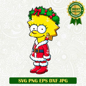 Lisa Simpson Christmas SVG, Simpson Merry Christmas SVG, Lisa Simpson ...