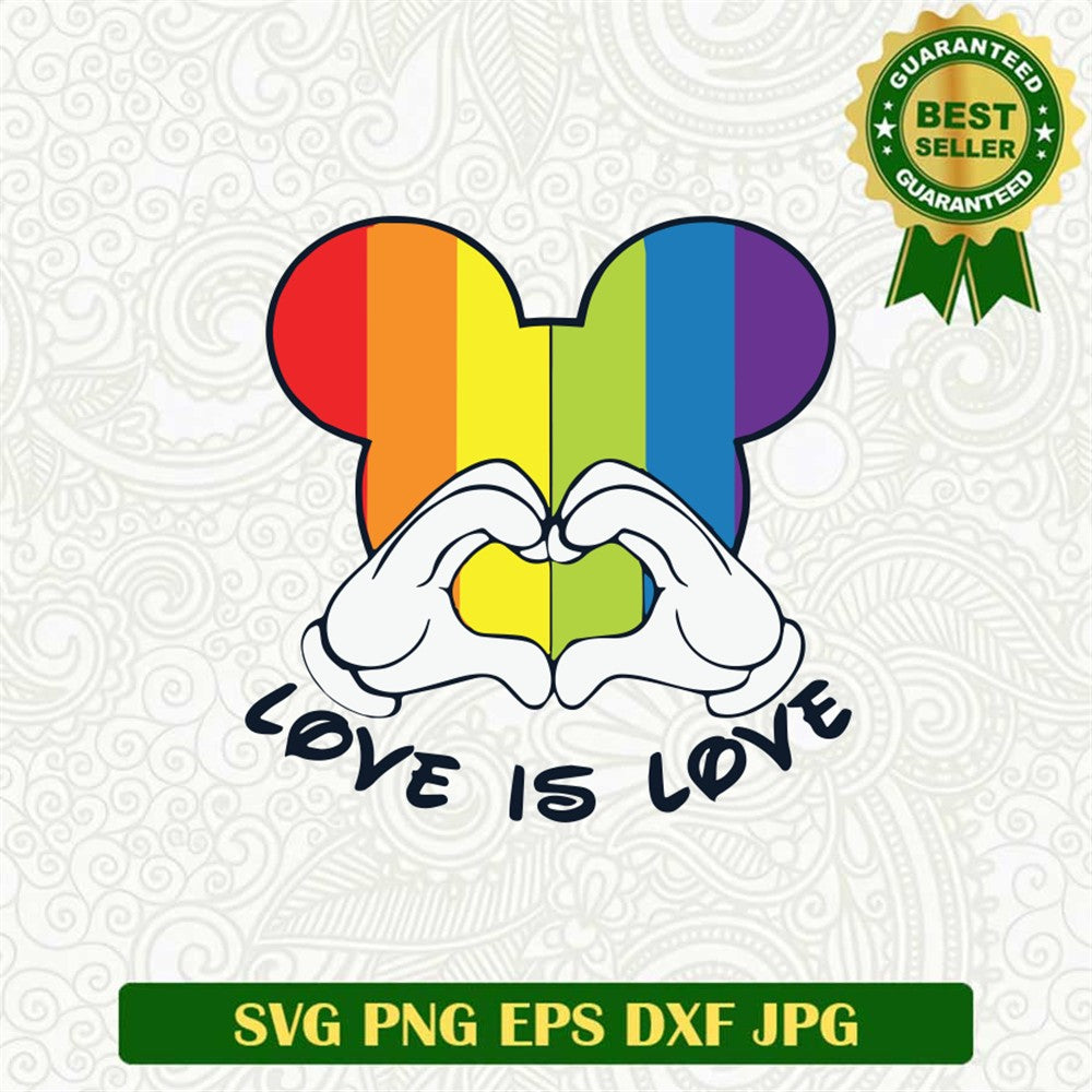 Love Is Love Mickey Head LGBT Svg