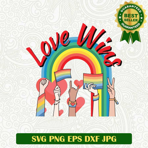 Love Wins LGBT Pride SVG, LGBT Rainbow SVG PNG