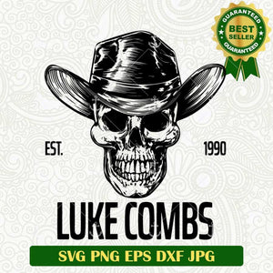 Luke Combs Skull Cowboy SVG