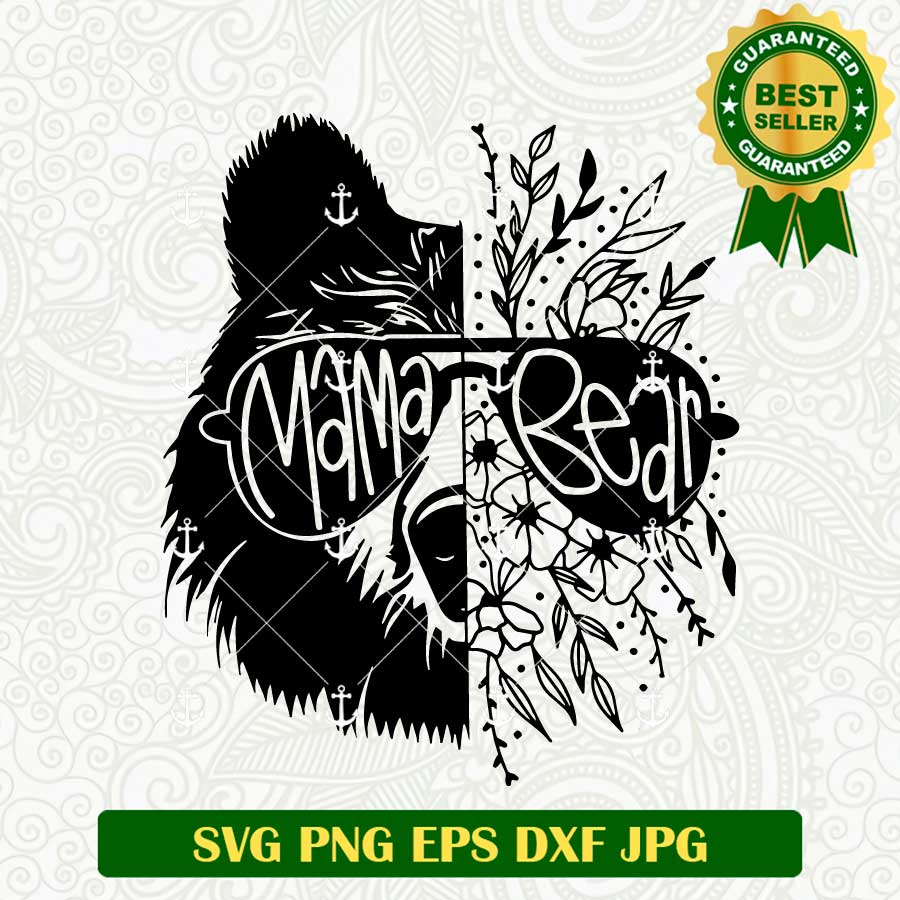 Mama Bear Floral SVG PNG Files