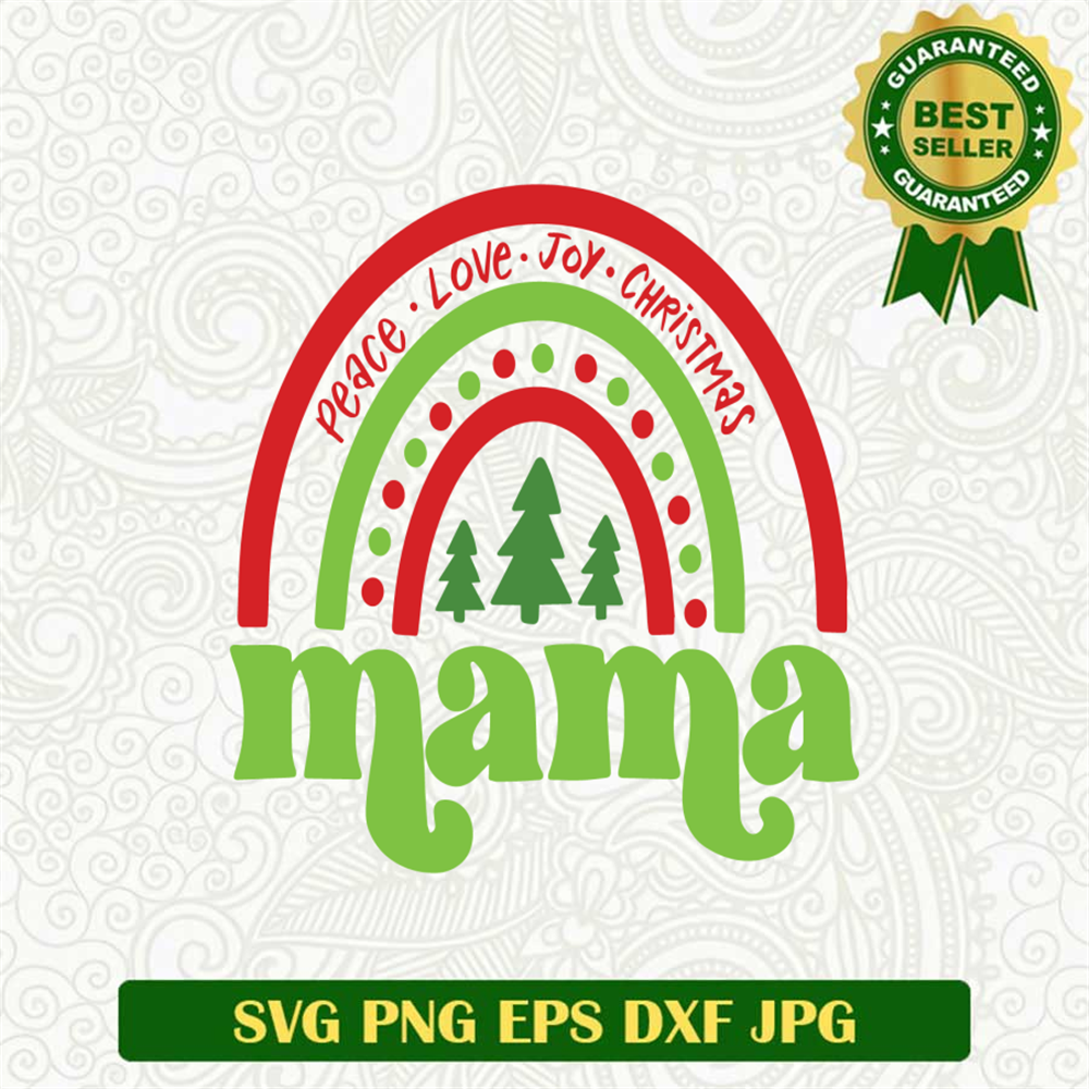 Mama Christmas Rainbow SVG