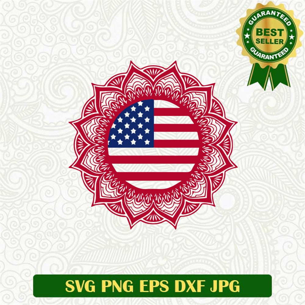 Mandala America Flag Svg