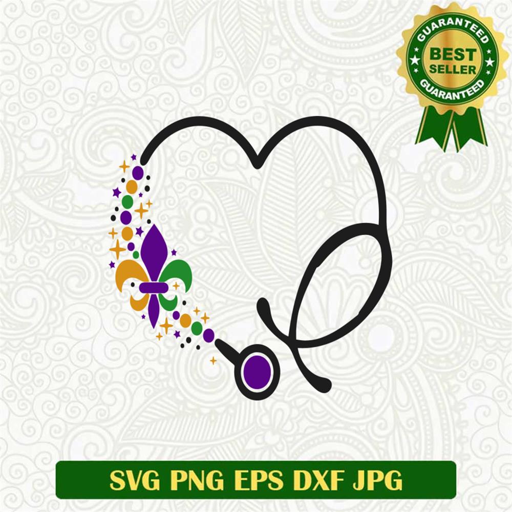 Mardi Gras Heart Svg