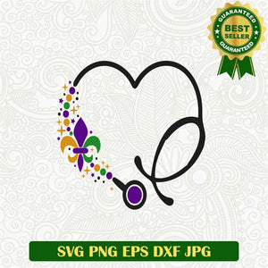 Mardi Gras Heart Svg
