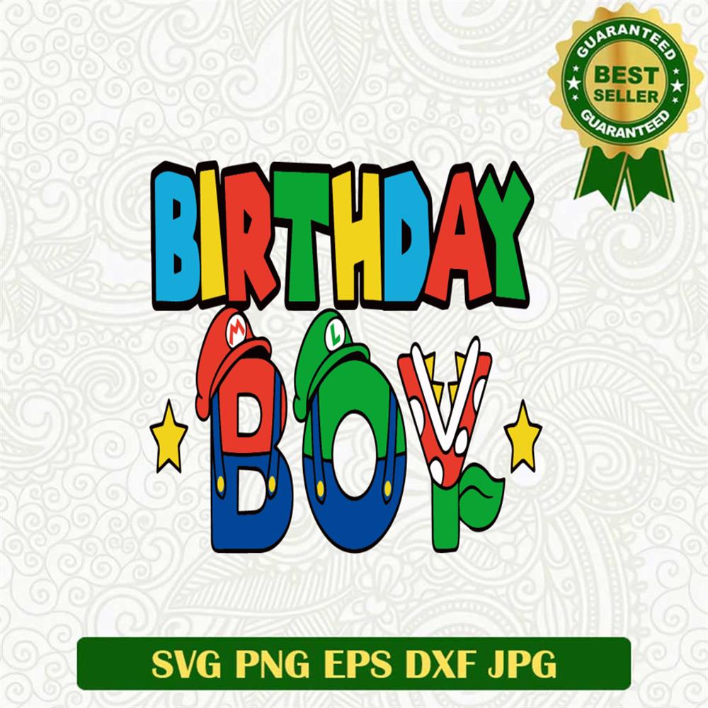 Mario Birthday Svg