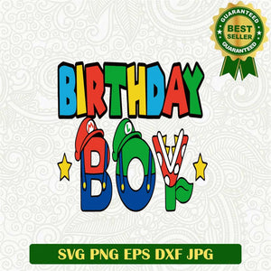Mario Birthday Svg