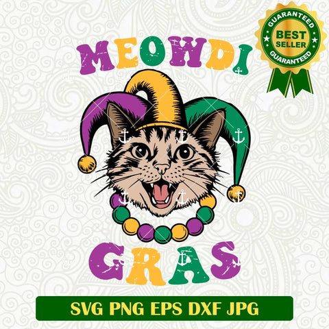 Meowdi Gras SVG
