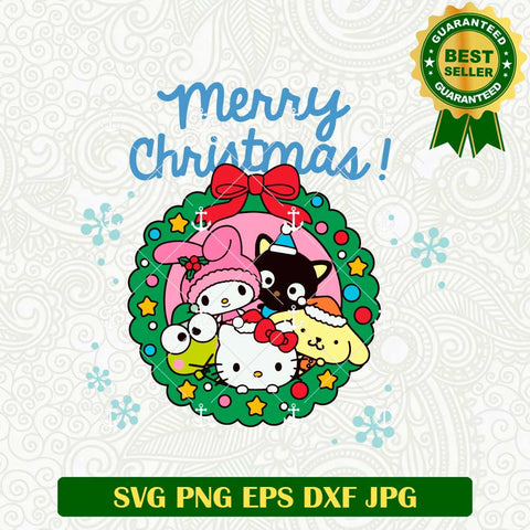 Merry Christmas Hello Kitty Kuromi SVG