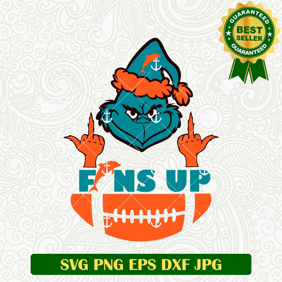 Miami Dolphins Fins Up Grinch SVG