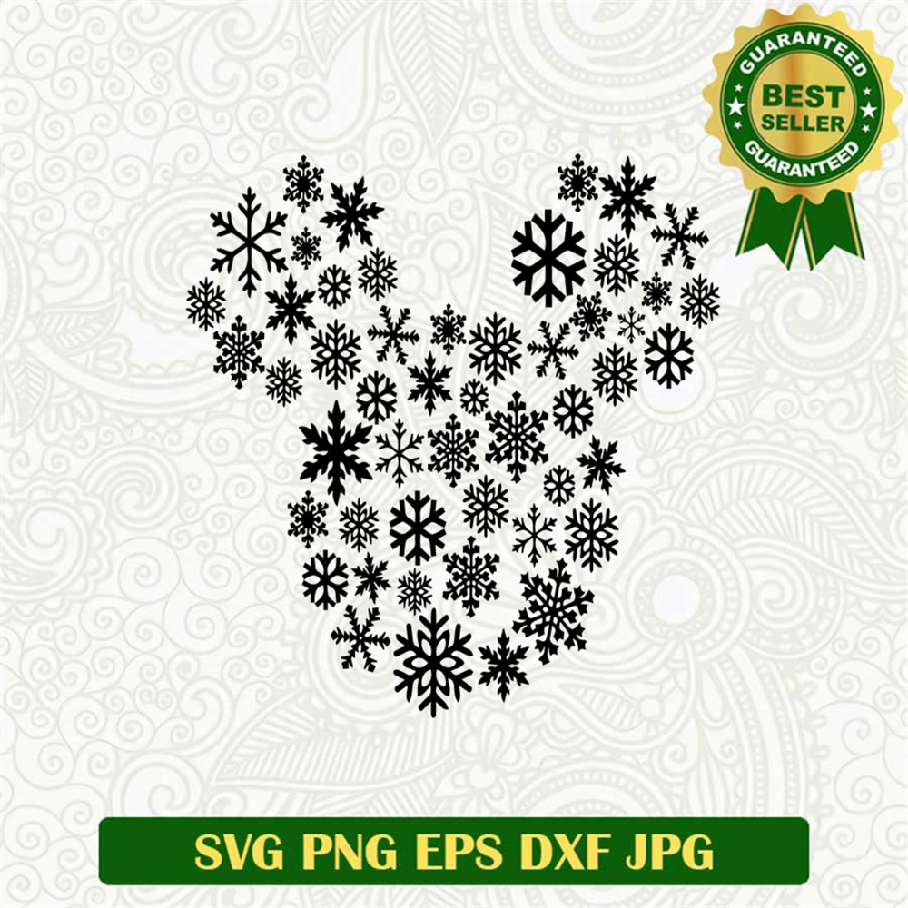 Mickey and Minnie Head Snowflakes SVG, Mickey Mouse SVG, Snowflakes SV ...