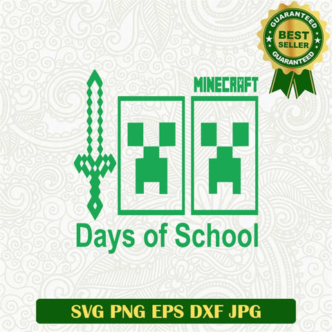 Minecraft 100 Days Of School Svg