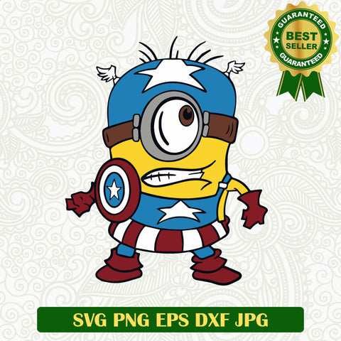 Minnions Captain America SVG, Minions Costume SVG PNG