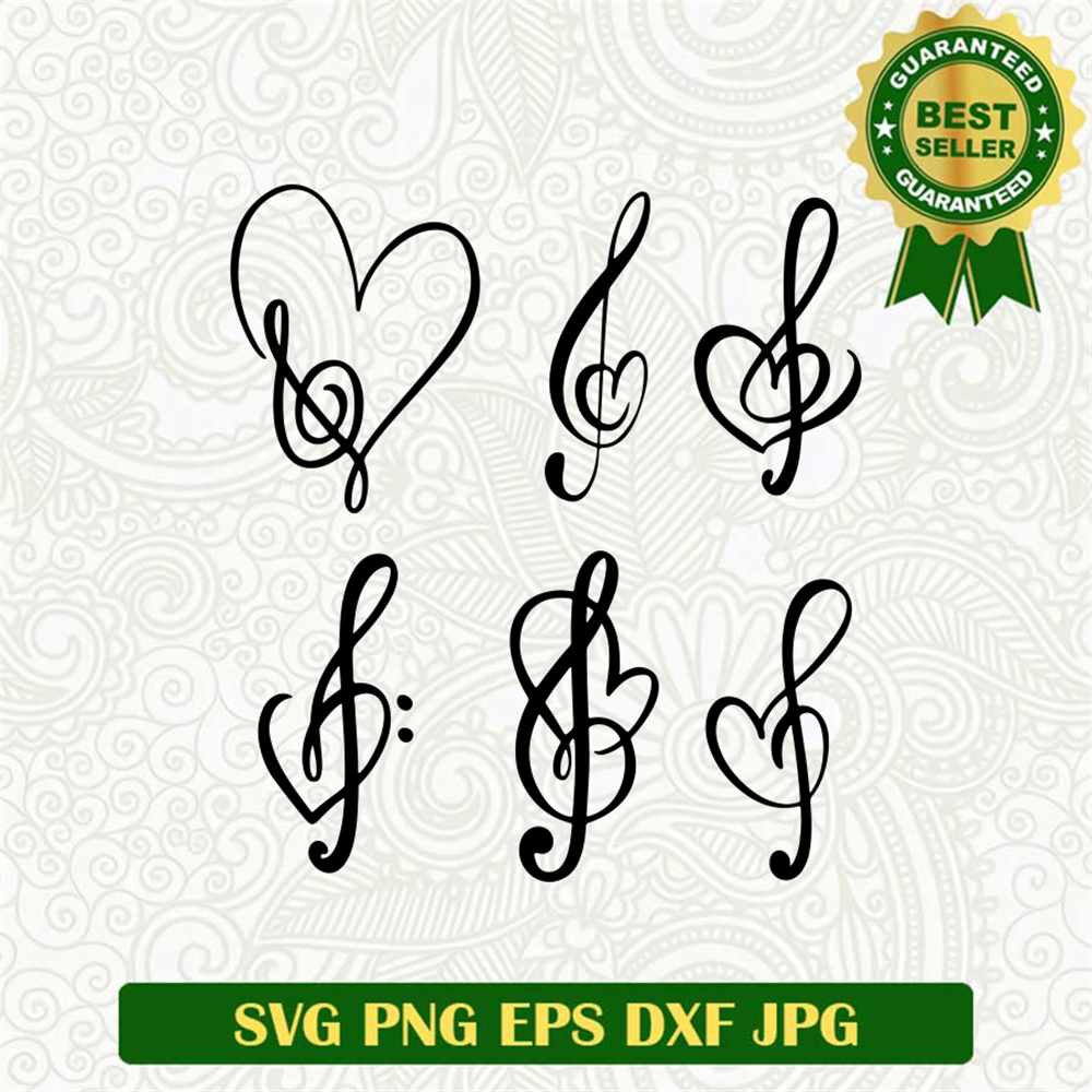 Music Note Heart SVG