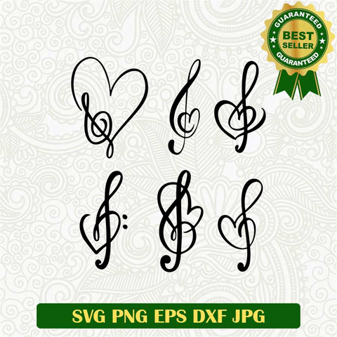 Music Note Heart SVG