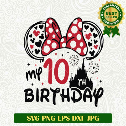 My 10 Birthday Mickey Head SVG