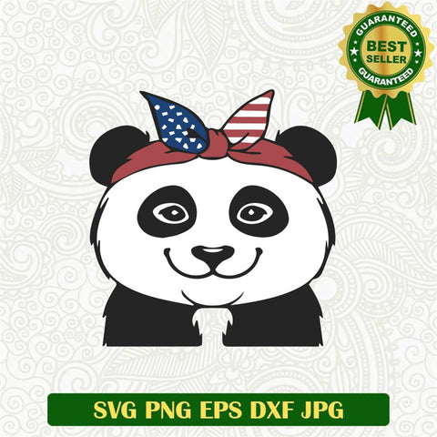 Panda With America Bandana Svg
