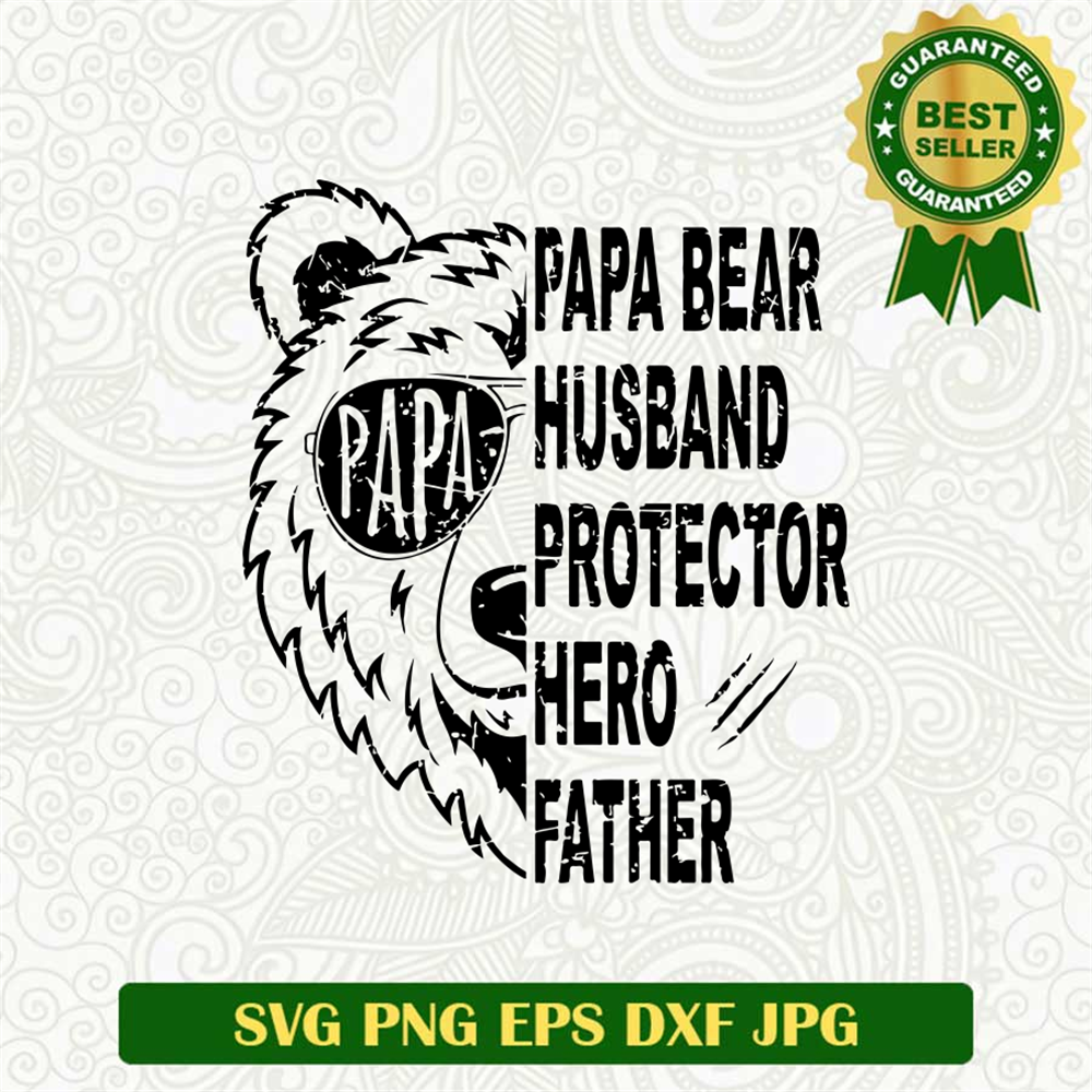 Papa Bear Husband Protector Hero SVG