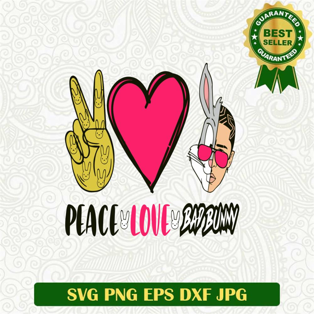 Peace Love Bunny SVG