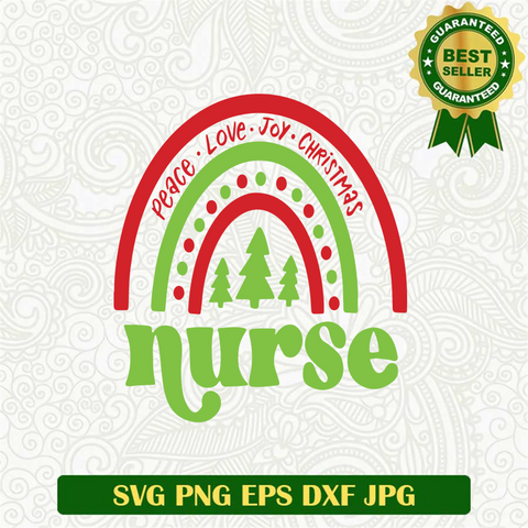 Peace Love Joy Christmas Nurse Svg