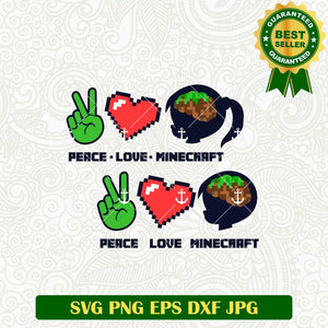 Peace Love Minecraft Game SVG