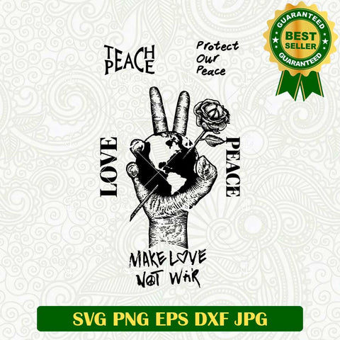 Peace Sign Floral SVG