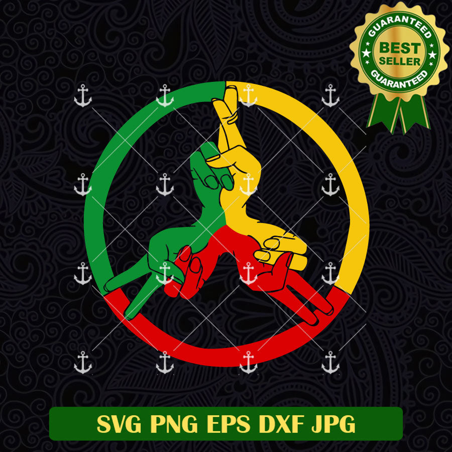 Peace Symbol In The Reggae Style SVG, Rastafari Movement And The Pan-A ...