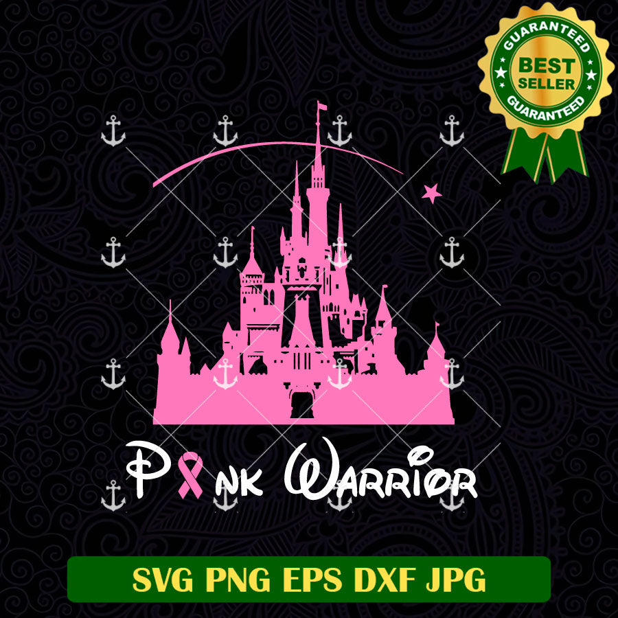 Pink Warrior Disney Castle SVG