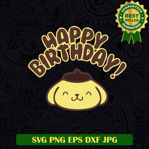 Pompompurin Hello Kitty Happy Birthday SVG, Purlin Hello Kitty SVG PNG