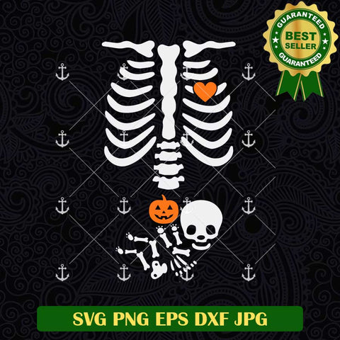 Pregnant Halloween Skeleton SVG