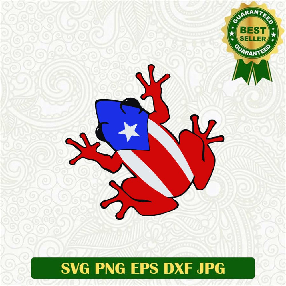 Puerto Rico Frog Svg