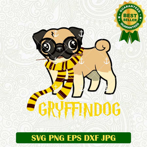 Pug Dog Gryffindog Harry Potter SVG