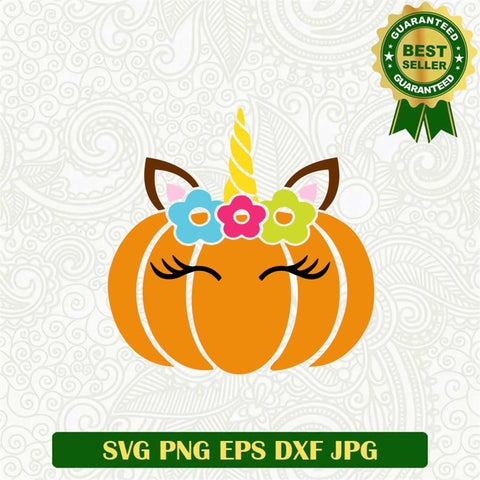Pumpkin Unicorn face SVG