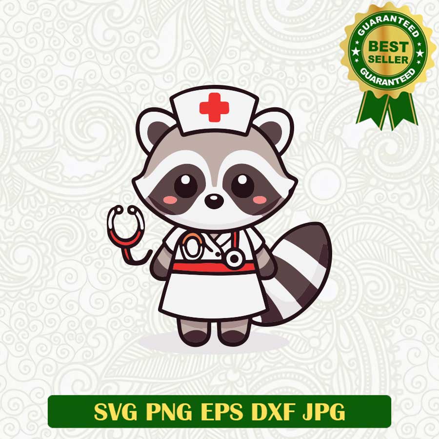 Raccoon Nurse SVG