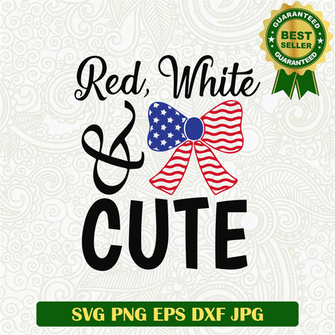 Red WWhite And Cute Coquette Bow SVG