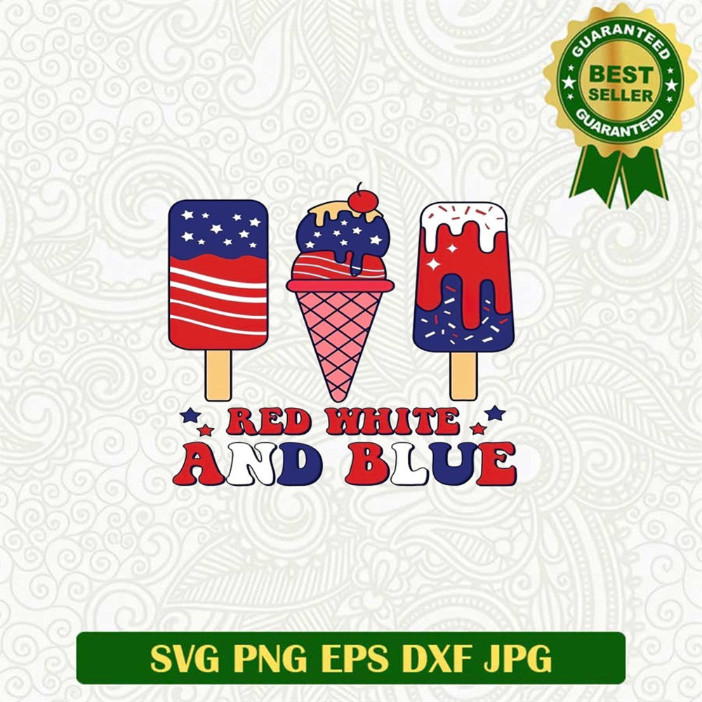 Red White And BLue Cream America Svg